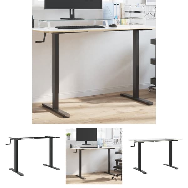 The Living Store stel til stå-skrivebord (94-135)x60x(70-114) cm stål sort -  Skriveborde