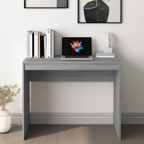 Skriveborde - Living skrivebord 90x40x72 cm konstrueret træ grå sonoma-eg