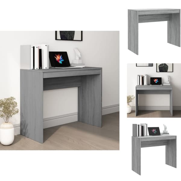 Skriveborde - Living skrivebord 90x40x72 cm konstrueret træ grå sonoma-eg