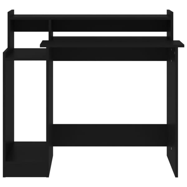 Skriveborde - Living skrivebord med LED-lys 97x45x90 cm konstrueret træ sort