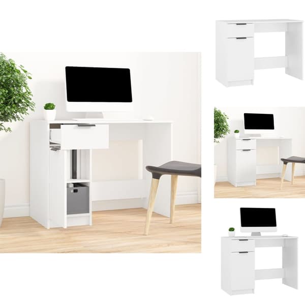 Skriveborde - Living skrivebord 100x50x75 cm konstrueret træ hvid