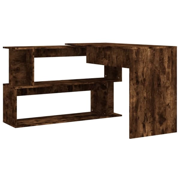 Skrivbord - Living Hörnskrivbord rökfärgad ek 200x50x76 cm konstruerat trä