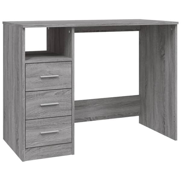 Kirjoituspöydät - Living Työpöytä laatikoilla harmaa Sonoma 102x50x76 cm tekninen puu
