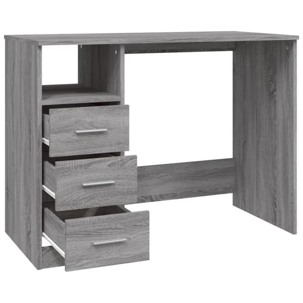 Kirjoituspöydät - Living Työpöytä laatikoilla harmaa Sonoma 102x50x76 cm tekninen puu