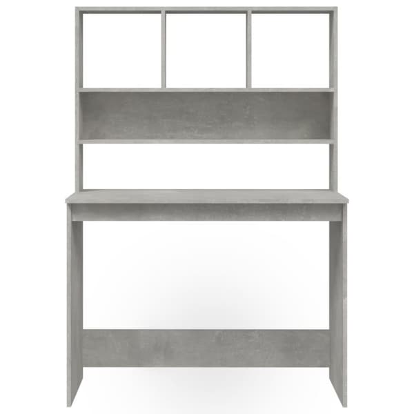 Skrivbord - Living Skrivbord med hyllor betonggrå 102x45x148 cm konstruerat trä