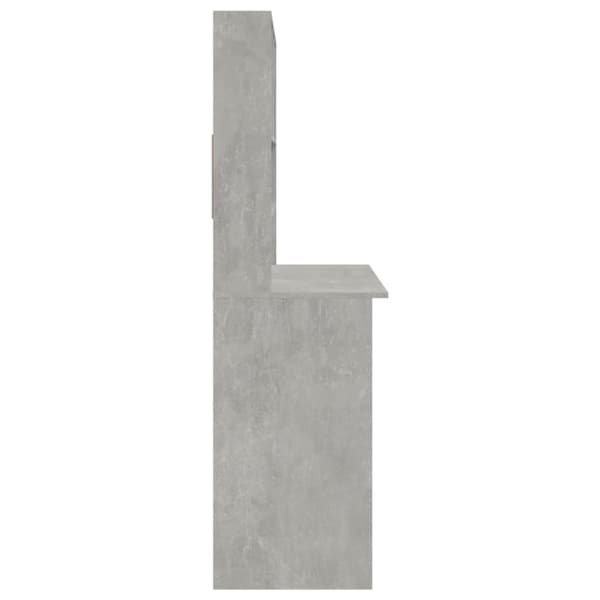 Skrivbord - Living Skrivbord med hyllor betonggrå 102x45x148 cm konstruerat trä