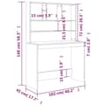 Miniatyrbild 9 av 10: Skrivbord - Living Skrivbord med hyllor betonggrå 102x45x148 cm konstruerat trä