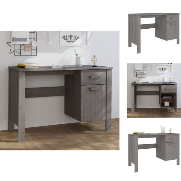 Skriveborde - Living skrivebord HAMAR 113x50x75 cm massivt fyrretræ lysegrå