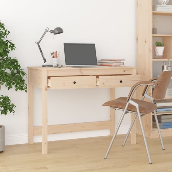 Kirjoituspöydät - Living Työpöytä laatikoilla 100x50x78 cm täysi mänty