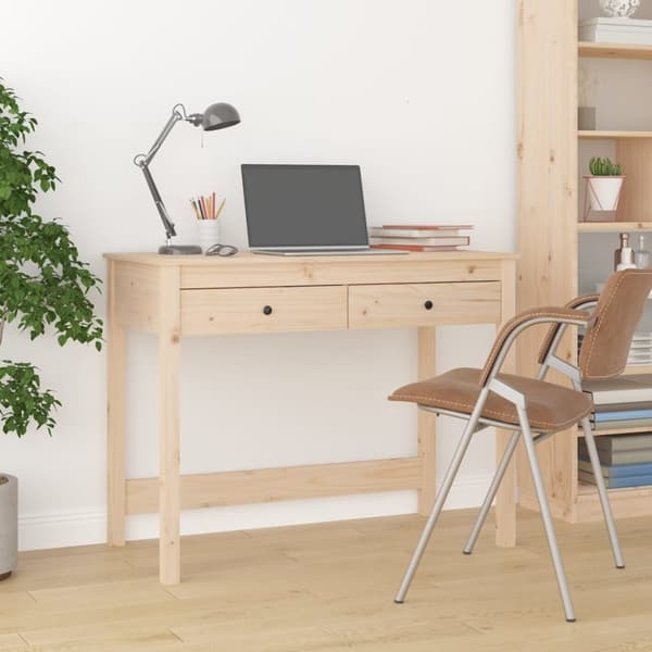 Kirjoituspöydät - Living Työpöytä laatikoilla 100x50x78 cm täysi mänty
