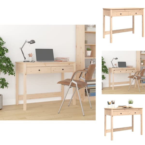 Kirjoituspöydät - Living Työpöytä laatikoilla 100x50x78 cm täysi mänty