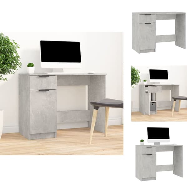 Skriveborde - Living skrivebord 100x50x75 cm konstrueret træ betongrå