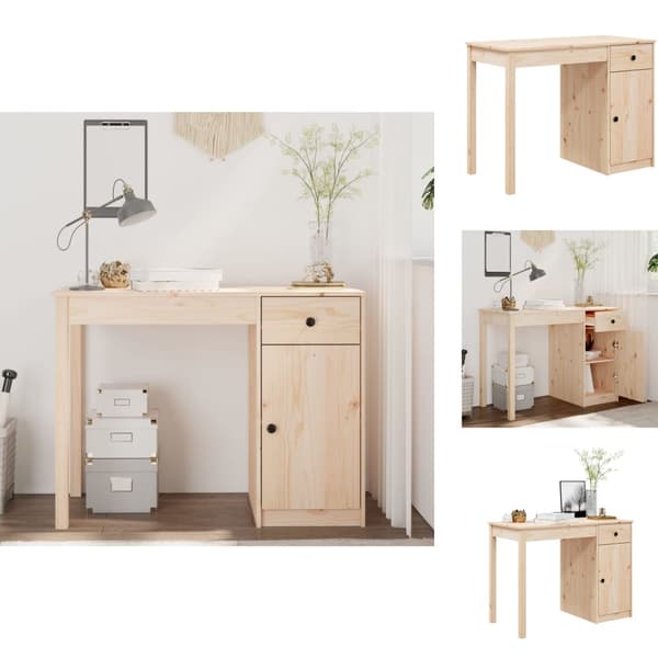 Kirjoituspöydät - Living Työpöytä 100x50x75 cm täysi mänty