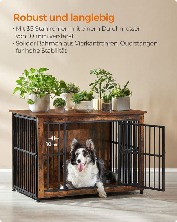 Hund Cage - Hund Sleep Cage - Dog Cage - Med 2 døre - Brun