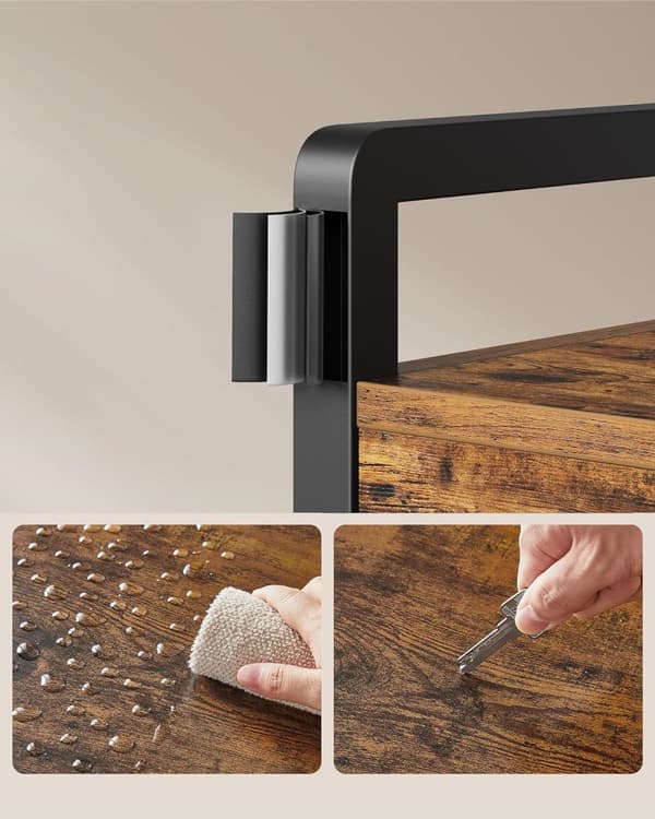 Coat Rack - vaatekaappi - kenkäpenkillä ja istuin - metallirunko - ruskea
