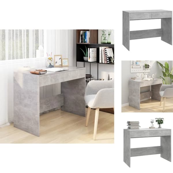 Skriveborde - Living skrivebord 101x50x76,5 cm spånplade betongrå