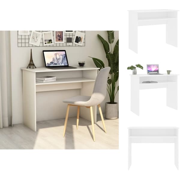 Skriveborde - Living skrivebord 90x50x74 cm konstrueret træ hvid