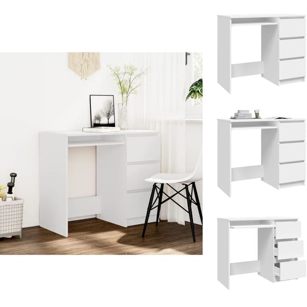 Skrivbord - Living Skrivbord vit 90x45x76 cm konstruerat trä