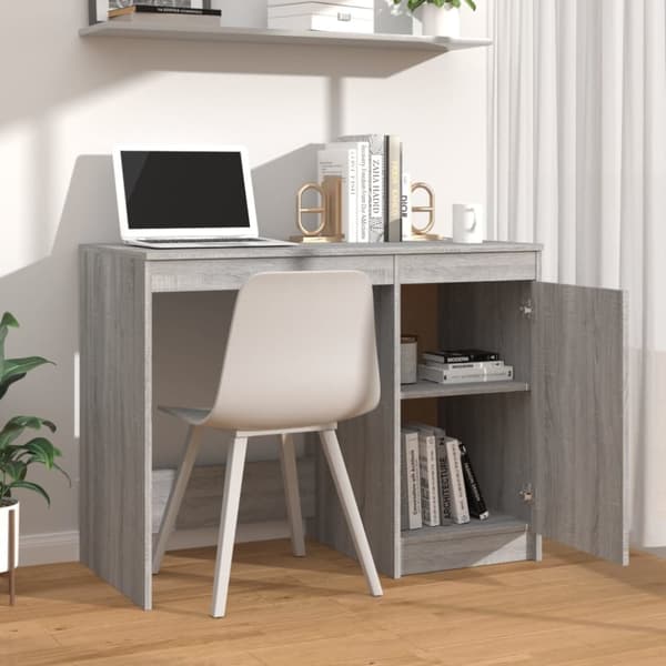 Skriveborde - Living skrivebord 100x50x76 cm konstrueret træ grå sonoma-eg