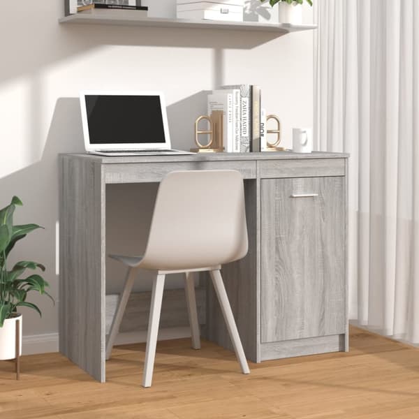 Skriveborde - Living skrivebord 100x50x76 cm konstrueret træ grå sonoma-eg