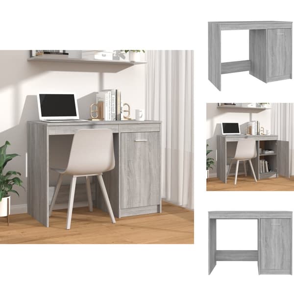Skriveborde - Living skrivebord 100x50x76 cm konstrueret træ grå sonoma-eg