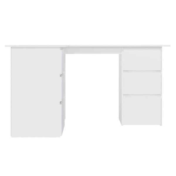 Skriveborde - Living skrivebord til hjørne 145x100x76 cm konstrueret træ hvid