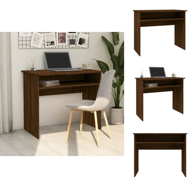 Skriveborde - Living skrivebord 90x50x74 cm konstrueret træ brun egetræsfarve