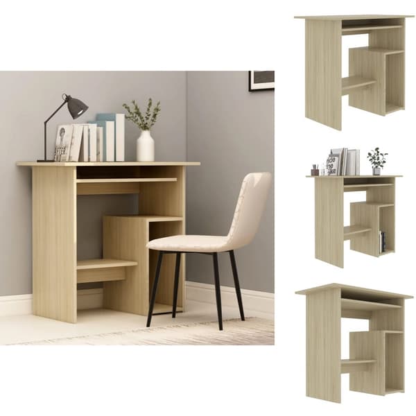 Skrivbord - Living Skrivbord sonoma-ek 80x45x74 cm spånskiva
