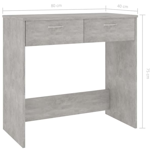 Kirjoituspöydät - Living Työpöytä betoninharmaa 80x40x75 cm tekninen puu