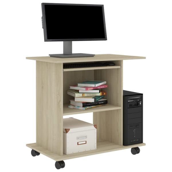 Skriveborde - Living computerbord 80x50x75 cm spånplade sonoma-eg