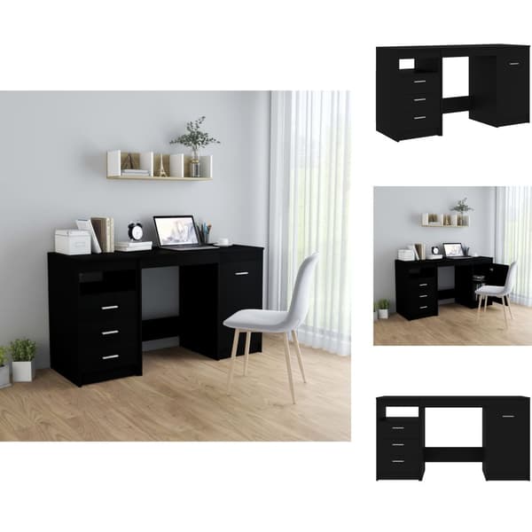 Skriveborde - Living skrivebord 140x50x76 cm konstrueret træ sort