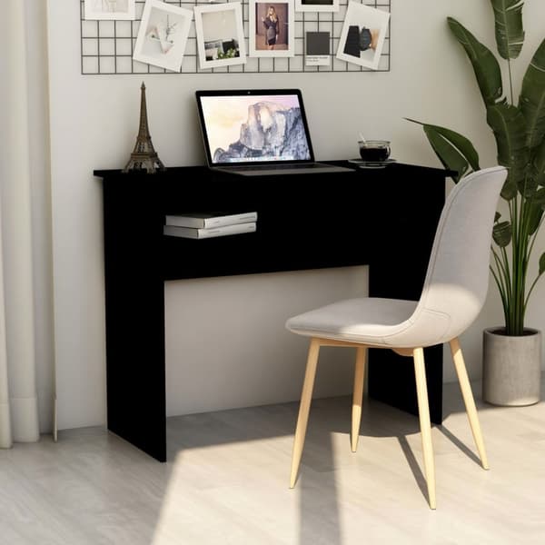Skriveborde - Living skrivebord 90x50x74 cm konstrueret træ sort