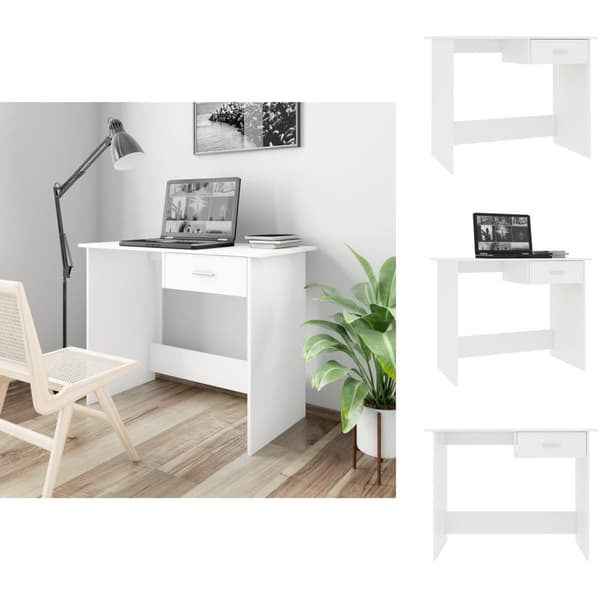 Skriveborde - Living skrivebord 100x50x76 cm konstrueret træ hvid