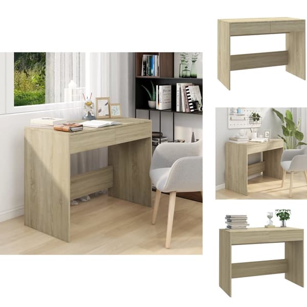 Skrivbord - Living Skrivbord sonoma-ek 101x50x76,5 cm konstruerat trä