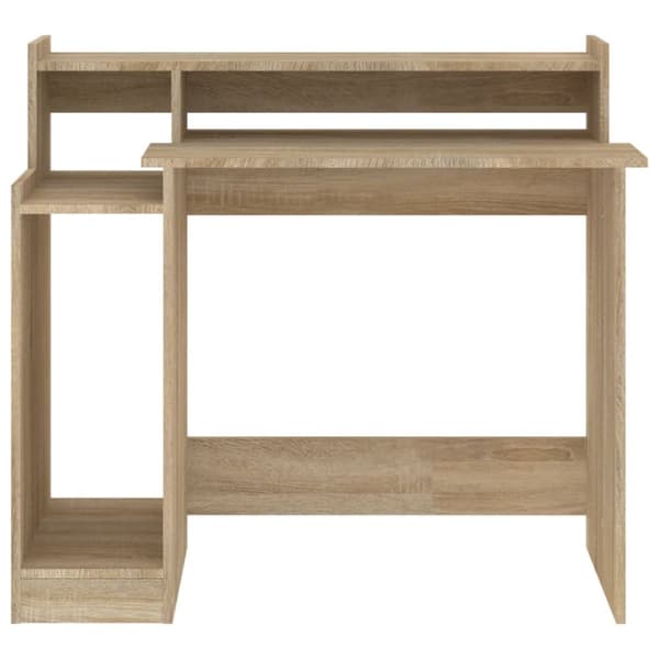 Kirjoituspöydät - Living Työpöytä LED-valoilla Sonoma-tammi 97x45x90 cm tekninen puu