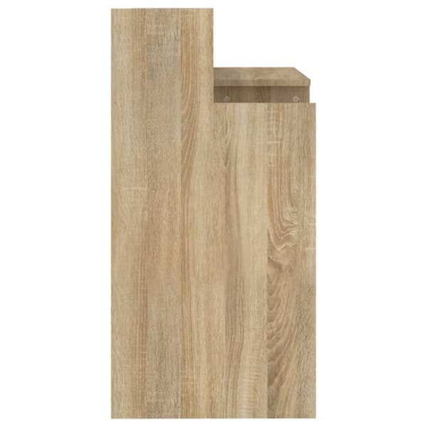 Kirjoituspöydät - Living Työpöytä LED-valoilla Sonoma-tammi 97x45x90 cm tekninen puu