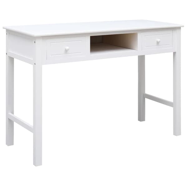 Kirjoituspöydät - Living Työpöytä valkoinen 108x45x76 cm täysi keisaripuu
