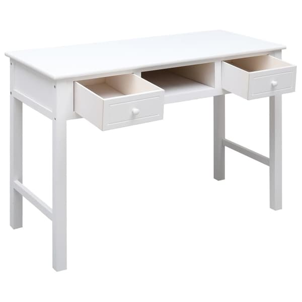 Kirjoituspöydät - Living Työpöytä valkoinen 108x45x76 cm täysi keisaripuu