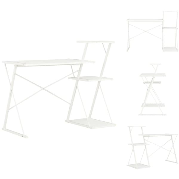 Skrivbord - Living Skrivbord med hylla vit 116x50x93 cm