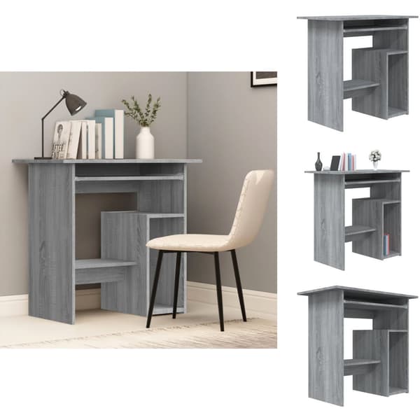 Skriveborde - Living skrivebord 80x45x74 cm konstrueret træ grå sonoma-eg