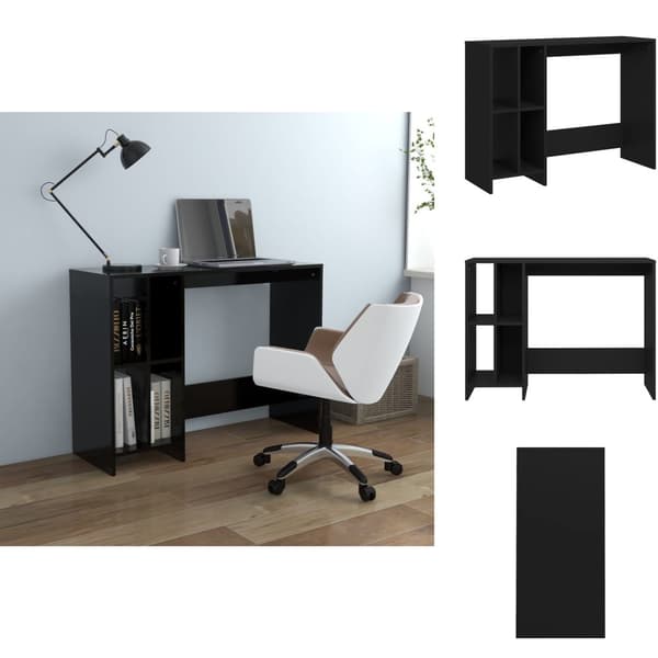Skriveborde - Living skrivebord 102,5x35x75 cm konstrueret træ sort