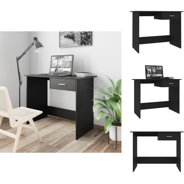 Skriveborde - Living skrivebord 100x50x76 cm konstrueret træ sort