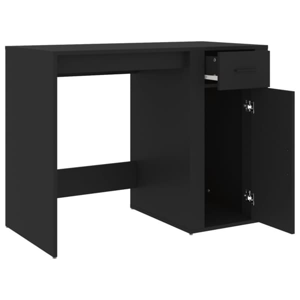 Skriveborde - Living skrivebord 100x49x75 cm konstrueret træ sort