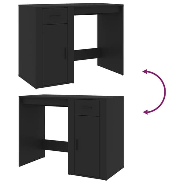 Skriveborde - Living skrivebord 100x49x75 cm konstrueret træ sort