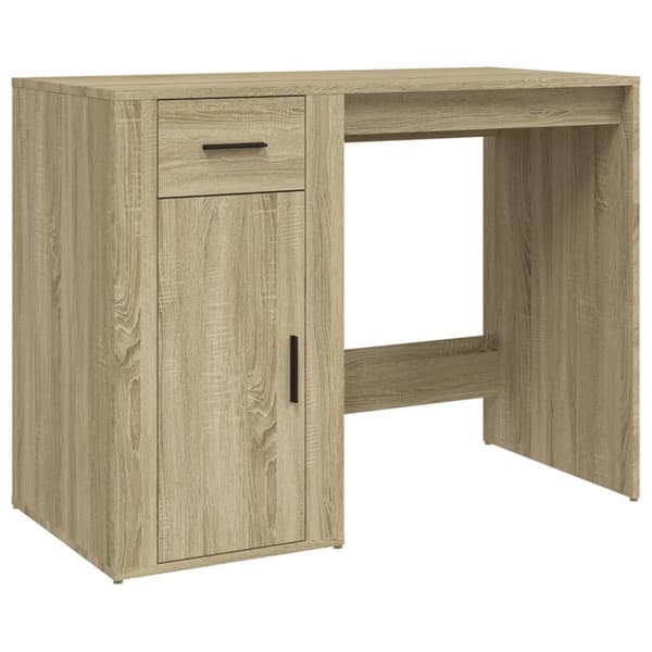 Skriveborde - Living skrivebord 100x49x75 cm konstrueret træ sonoma-eg