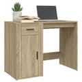 Miniatyrbillede 5 af 11: Skriveborde - Living skrivebord 100x49x75 cm konstrueret træ sonoma-eg