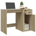 Miniatyrbillede 6 af 11: Skriveborde - Living skrivebord 100x49x75 cm konstrueret træ sonoma-eg