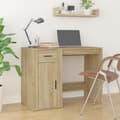 Miniatyrbillede 2 af 11: Skriveborde - Living skrivebord 100x49x75 cm konstrueret træ sonoma-eg