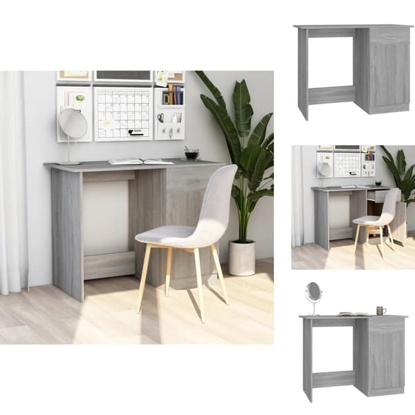 Skriveborde - Living skrivebord 100x50x76 cm konstrueret træ grå sonoma-eg
