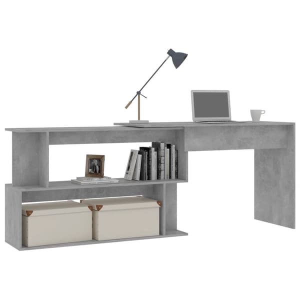 Kirjoituspöydät - Living Kulmapöytä betoninharmaa 200x50x76 cm tekninen puu